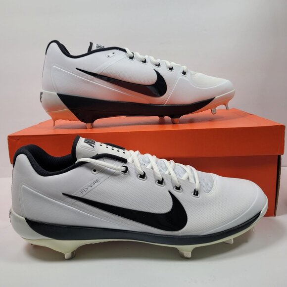 Nike Air Clipper 17 Men's White Black Metal Baseball Cleats 880261-101 US SZ 15 - Picture 1 of 10